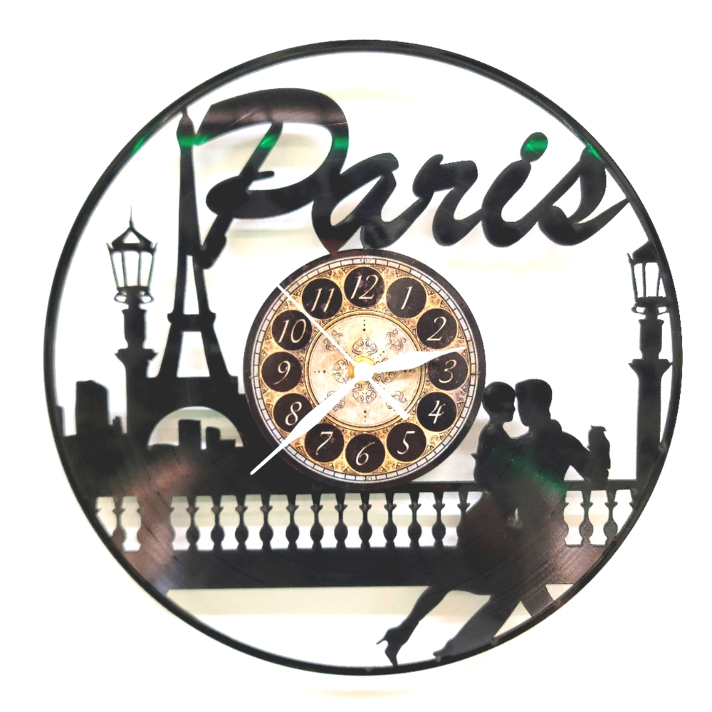 PARIS France vinyl record clock